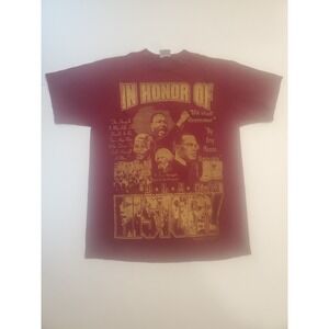 Vtg 90s Tultex Black History Maroon T-Shirt Size L MLK Malcolm X We Shall Overc